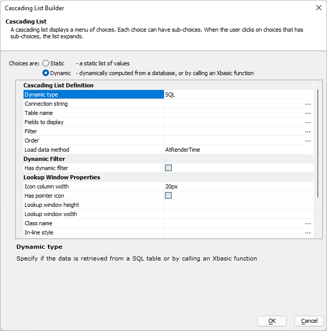 Cascading List Builder